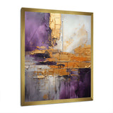 Gold Purple Abstract Fractal III - Abstract Canvas Wall Art