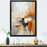 Orange Black Abstract Fractal Impressions - Abstract Canvas Wall Art