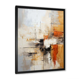 Orange Black Abstract Fractal Impressions - Abstract Canvas Wall Art