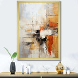 Orange Black Abstract Fractal Impressions - Abstract Canvas Wall Art