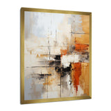 Orange Black Abstract Fractal Impressions - Abstract Canvas Wall Art