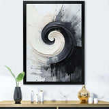 Black And White Zen Spiral I - Abstract Canvas Wall Art