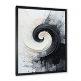 Black And White Zen Spiral I - Abstract Canvas Wall Art