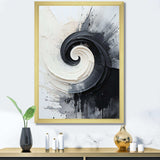 Black And White Zen Spiral I - Abstract Canvas Wall Art