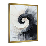 Black And White Zen Spiral I - Abstract Canvas Wall Art