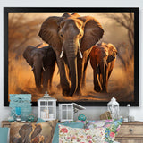 Africa Elephants Family Bond - Landscapes Canvas Wall Art