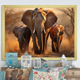 Africa Elephants Family Bond - Landscapes Canvas Wall Art