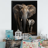Elephant Family In Black And White - Elephant Wall Art Prints