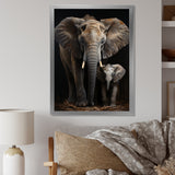 Elephant Family In Black And White - Elephant Wall Art Prints