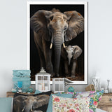 Elephant Family In Black And White - Elephant Wall Art Prints