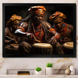 African Rhythmic Drums II - People Canvas Wall Art