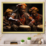 African Rhythmic Drums II - People Canvas Wall Art