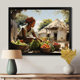 African Vibrant Market III - People Canvas Wall Art