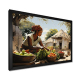 African Vibrant Market III - People Canvas Wall Art