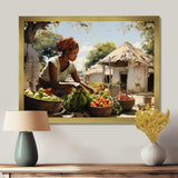 African Vibrant Market III - People Canvas Wall Art