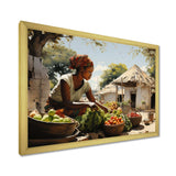 African Vibrant Market III - People Canvas Wall Art