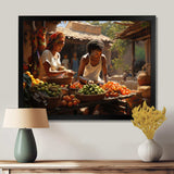 African Vibrant Market I - People Canvas Wall Art