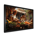 African Vibrant Market I - People Canvas Wall Art