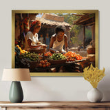 African Vibrant Market I - People Canvas Wall Art