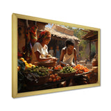 African Vibrant Market I - People Canvas Wall Art