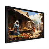 African Vibrant Market II - People Canvas Wall Art