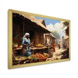 African Vibrant Market II - People Canvas Wall Art