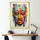 African Tribal Mask Kente I - People Canvas Wall Art