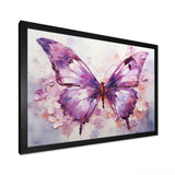 Purple Animal Amethyst Butterfly Delicate - Animals Canvas Wall Art