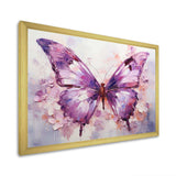 Purple Animal Amethyst Butterfly Delicate - Animals Canvas Wall Art