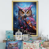 Purple Grey Animal Amethyst Owl Drips - Owl Bedroom Wall Art