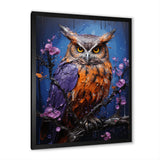 Purple Animal Amethyst Owl Drips - Owl Canvas Wall Art