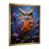 Purple Animal Amethyst Owl Drips - Owl Canvas Wall Art