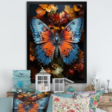 Orange Turquoise Animal Butterfly - Orange Butterfly Wall Art