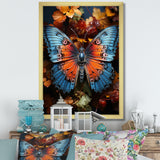 Orange Turquoise Animal Butterfly - Orange Butterfly Wall Art