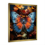 Orange Turquoise Animal Butterfly - Orange Butterfly Wall Art