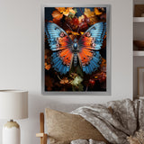 Orange Turquoise Animal Butterfly - Orange Butterfly Wall Art