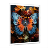 Orange Turquoise Animal Butterfly - Orange Butterfly Wall Art