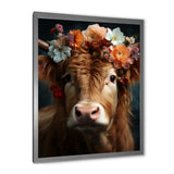 Cow Flower Crow - Brown Cow Wall Art