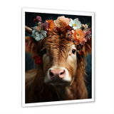 Cow Flower Crow - Brown Cow Wall Art