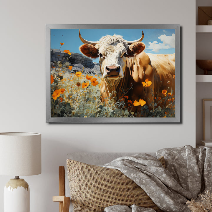 Cow Meadow Serenity - Cow Large Canvas Wall Art