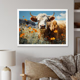 Cow Meadow Serenity - Cow Large Canvas Wall Art