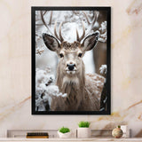 Animal Winter Deer - Animals Canvas Wall Art