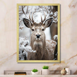 Animal Winter Deer - Animals Canvas Wall Art