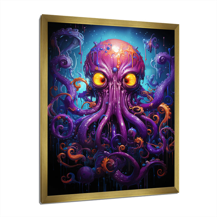 Purple Animal Electric Octopus Drips - Octopus Wall Decor