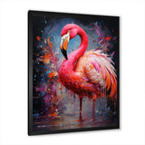 Fuchsia Flamingo Intense Artdeco - Animals Canvas Wall Art