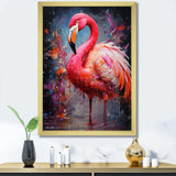 Fuchsia Flamingo Intense Artdeco - Animals Canvas Wall Art