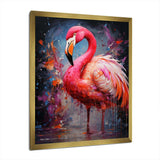 Fuchsia Flamingo Intense Artdeco - Animals Canvas Wall Art