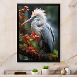 Grey Coral Animal Heron - Heron Home Decor Art