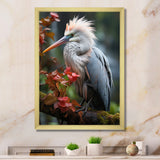 Grey Coral Animal Heron - Heron Home Decor Art