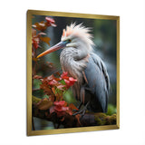 Grey Coral Animal Heron - Heron Home Decor Art